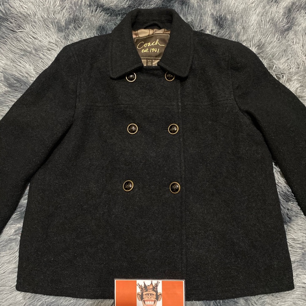 Coach Pea Coat. Black Size XL